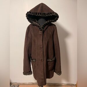 Jones New York brown faux shearling xl